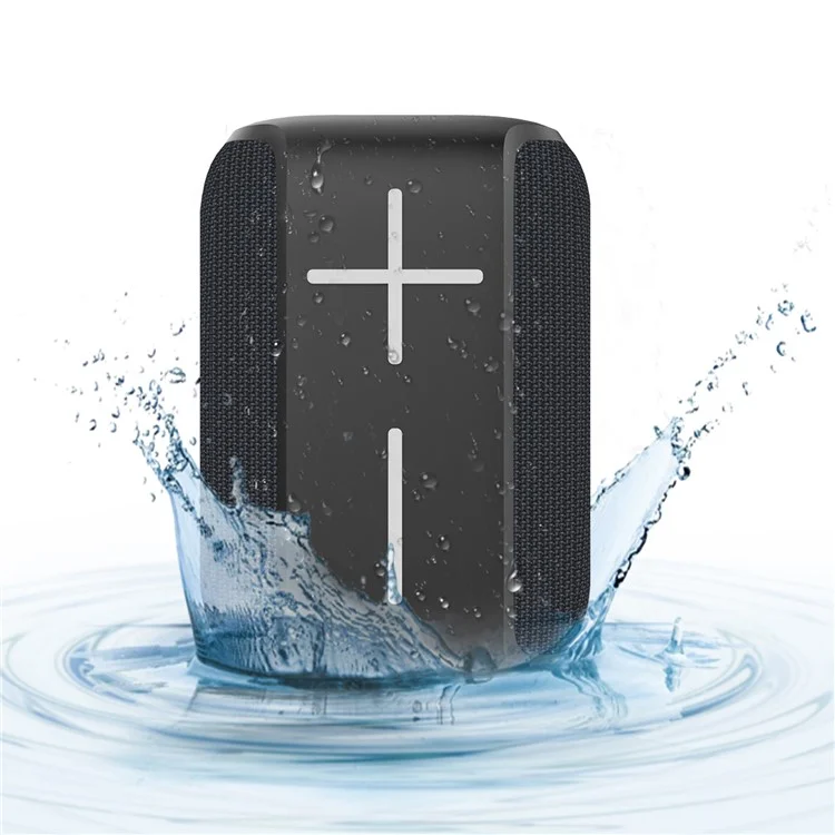 Portable Outdoor Rechargeable Waterproof Bluetooth Speaker FM Radio Wireless Music Subwoofer - Black