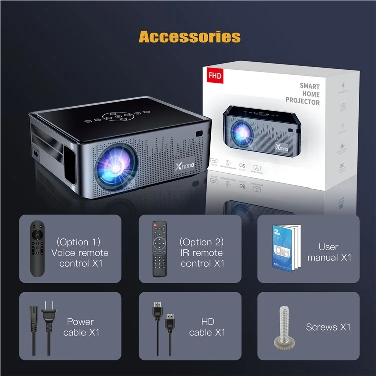Autofocus Projector WiFi Bluetooth Portable Home Theater 8K Video Projector - US Plug