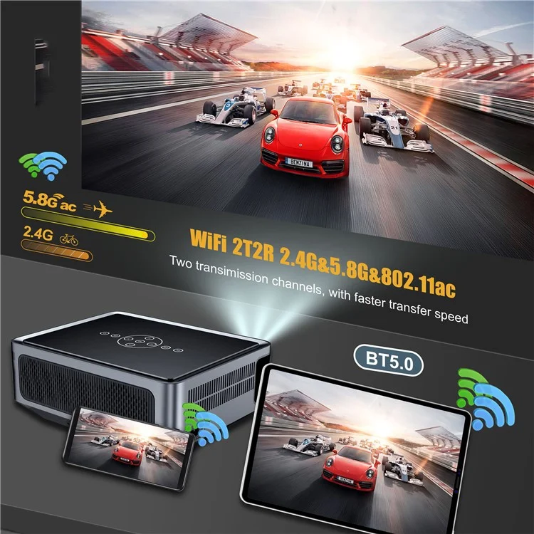 Autofocus Projector WiFi Bluetooth Portable Home Theater 8K Video Projector - US Plug