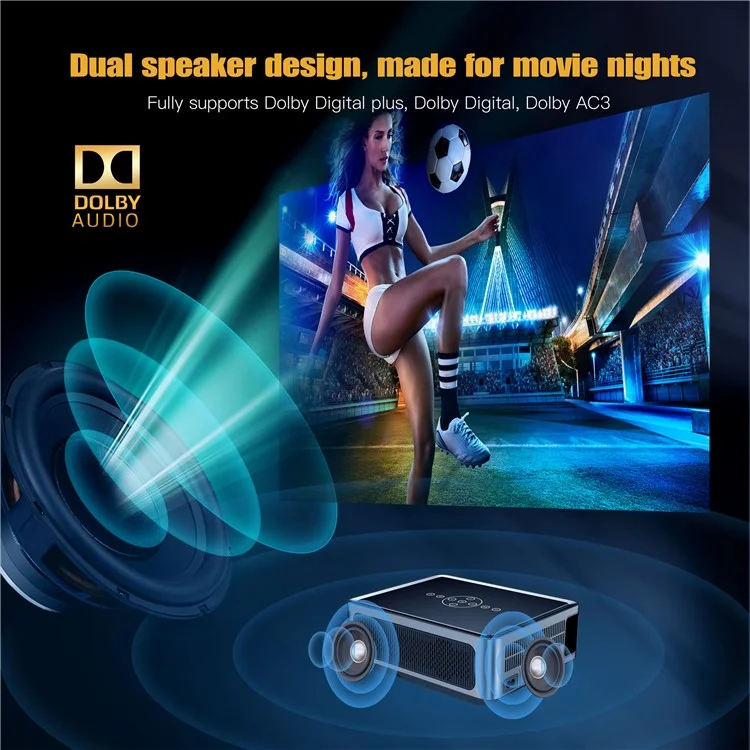 Autofocus Projector WiFi Bluetooth Portable Home Theater 8K Video Projector - US Plug