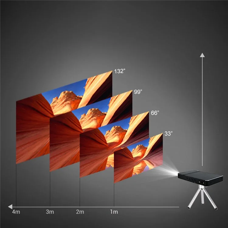 Mini Smart Projector Video Projection Home Theater Outdoor Camping Portable Projector with Power Bank Function - UK Plug