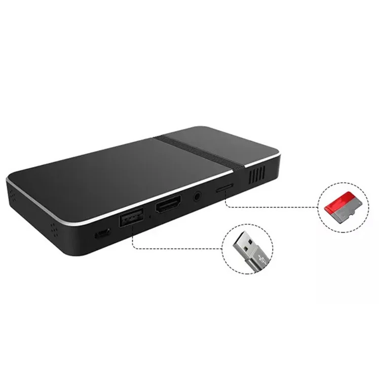 Mini Smart Projector Video Projection Home Theater Outdoor Camping Portable Projector with Power Bank Function - UK Plug
