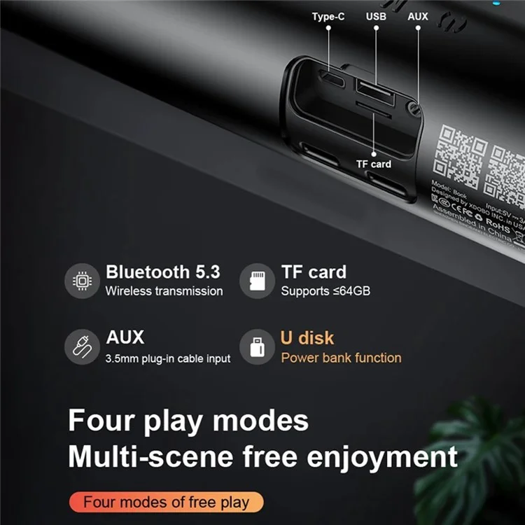 80W Portable Bluetooth Speaker Waterproof Outdoor Home Music Subwoofer Power Bank