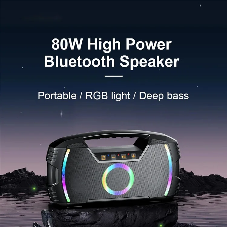 Blade 1974 80W Portable RGB Light Bluetooth Speaker Waterproof Outdoor Music Subwoofer