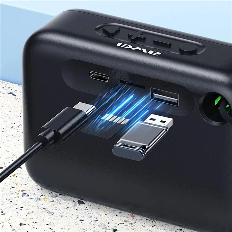 Compact Bluetooth Speaker TWS Pairing Music Player Subwoofer with Light