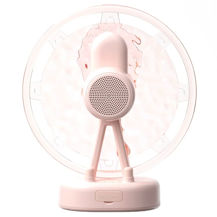 Ferris Wheel Water Ripple Bluetooth Speaker Atmosphere Colorful Light Creative Mini Speaker Home Decor - Pink