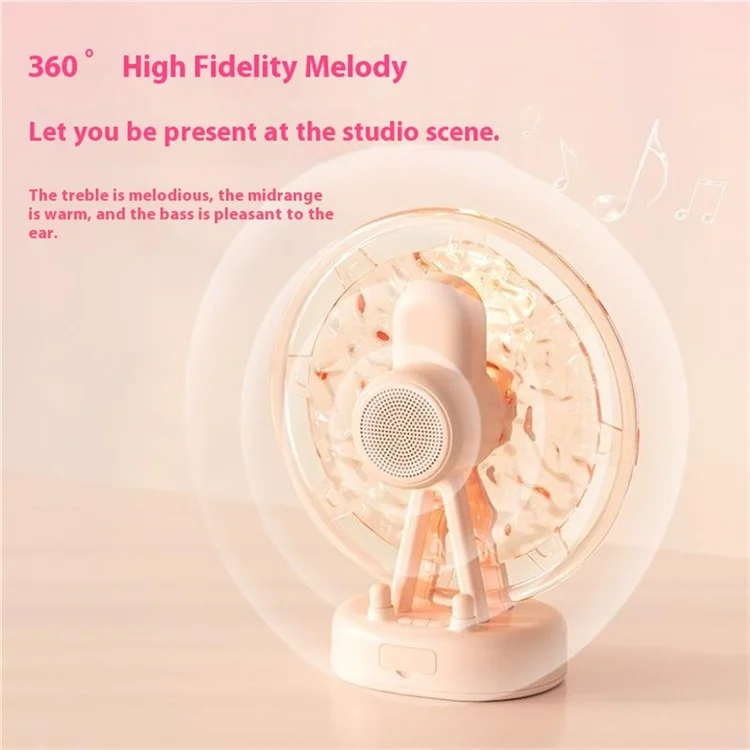 Ferris Wheel Water Ripple Bluetooth Speaker Atmosphere Colorful Light Creative Mini Speaker Home Decor - Pink