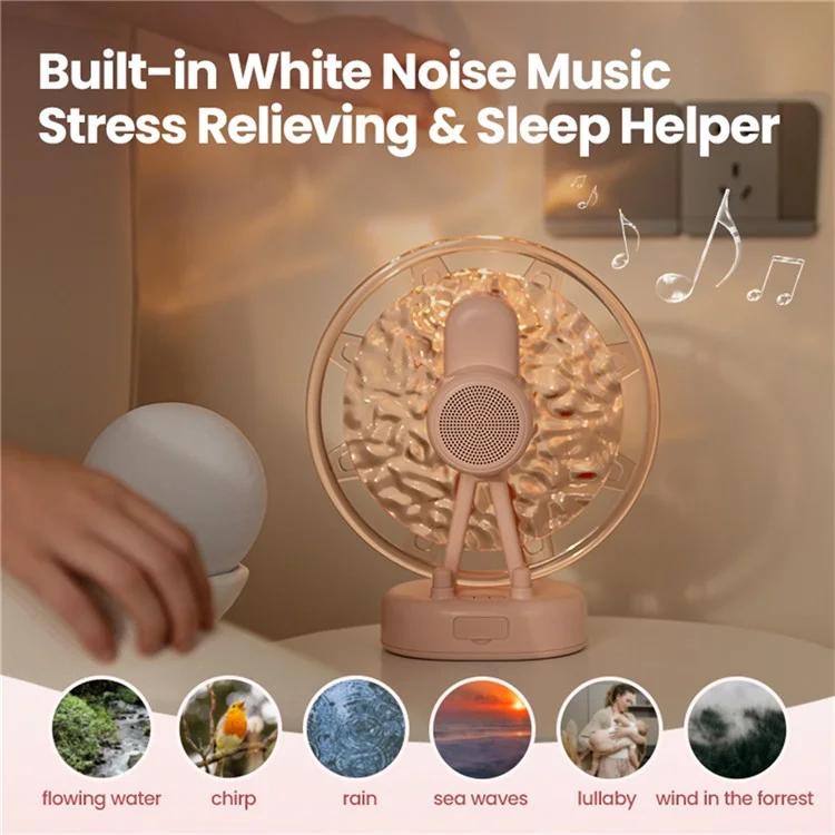 Ferris Wheel Water Ripple Bluetooth Speaker Atmosphere Colorful Light Creative Mini Speaker Home Decor - Pink