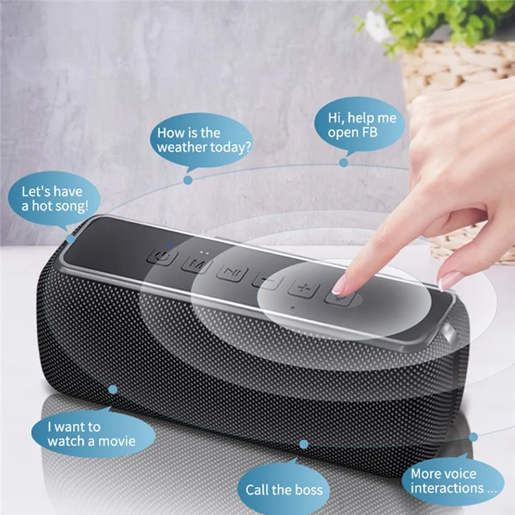 60W Wireless Bluetooth 5.0 Bass Speaker Rechargeable Waterproof Subwoofer - Black