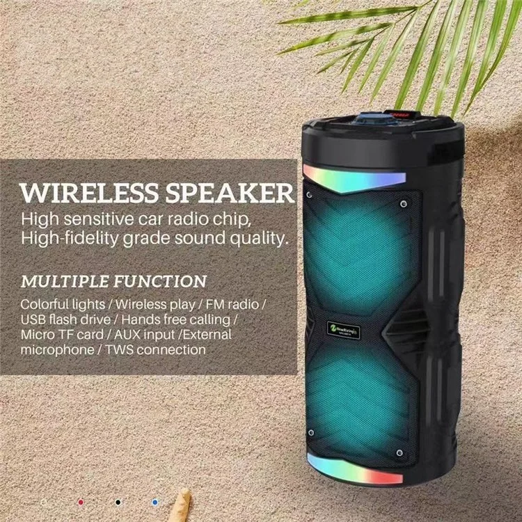 Portable Karaoke Wireless Bluetooth Speaker Outdoor 20W High Power Audio Amplifier Support TF Card/AUX/USB/FM Radio - Black