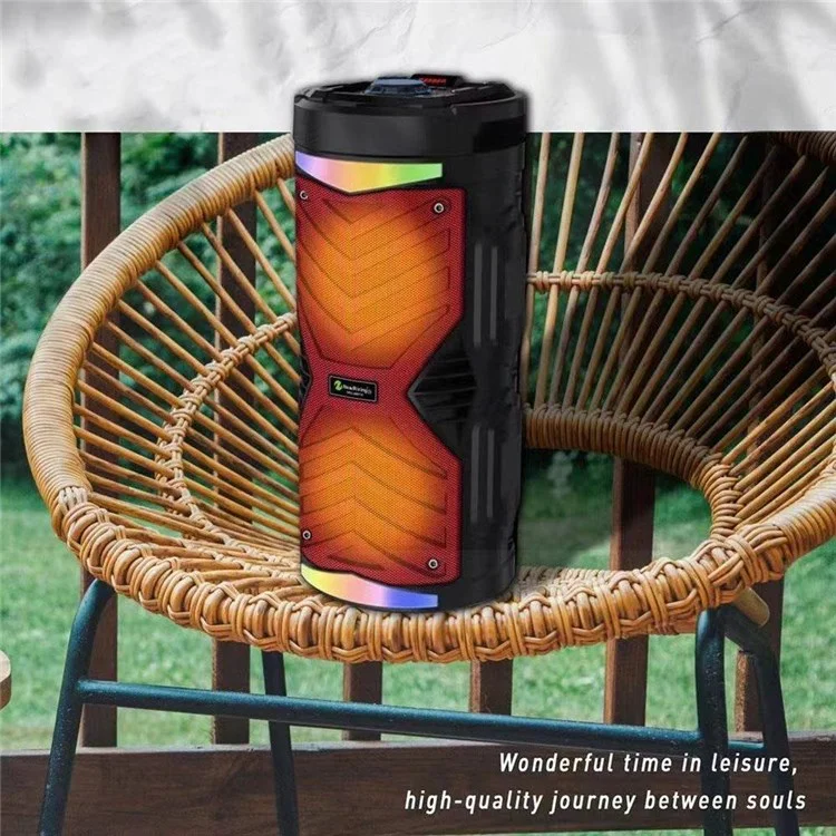 Portable Karaoke Wireless Bluetooth Speaker Outdoor 20W High Power Audio Amplifier Support TF Card/AUX/USB/FM Radio - Black