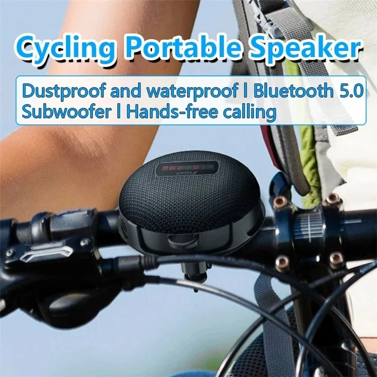Outdoor Cycling Bluetooth Speaker Digital Display Portable Waterproof Loudspeaker
