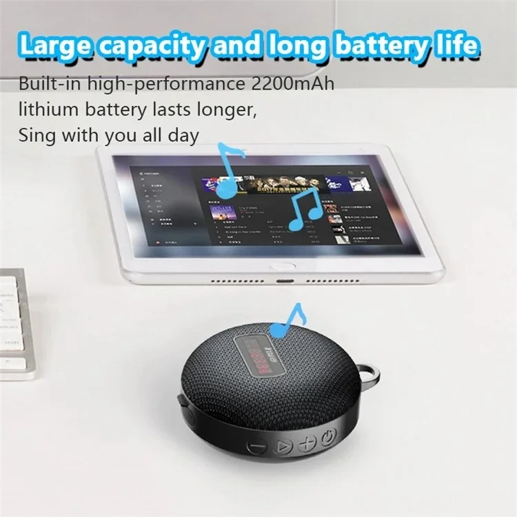 Outdoor Cycling Bluetooth Speaker Digital Display Portable Waterproof Loudspeaker