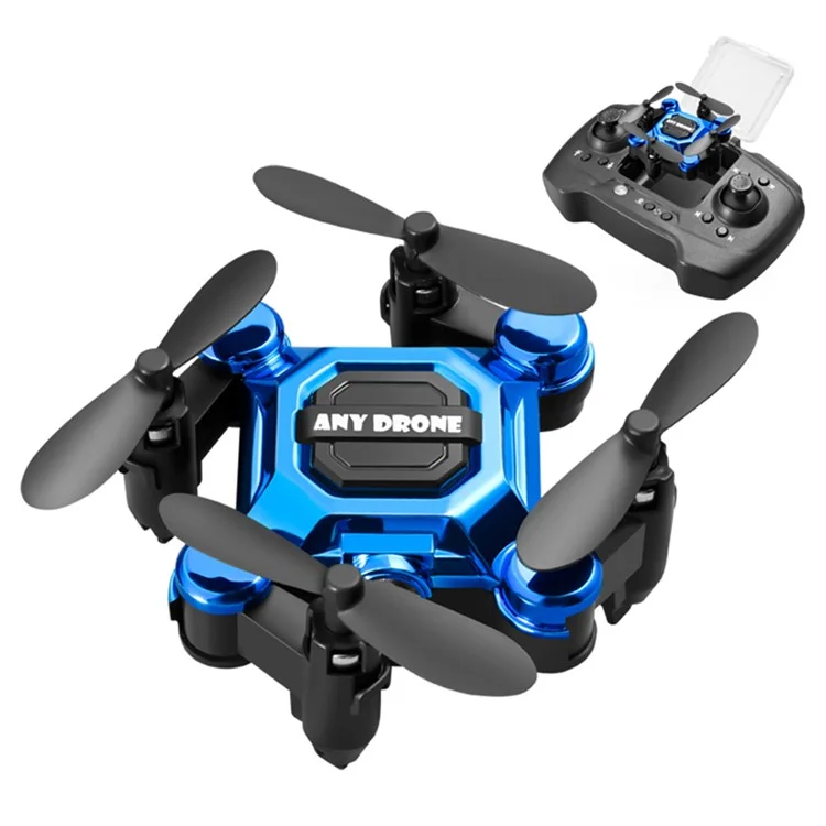 Folding Mini Aircraft Aerial Photography 4K HD Drone Portable 2.4GHz WiFi RC Airplane Toy with 120-Degree Wide-Angle Lens - Blue