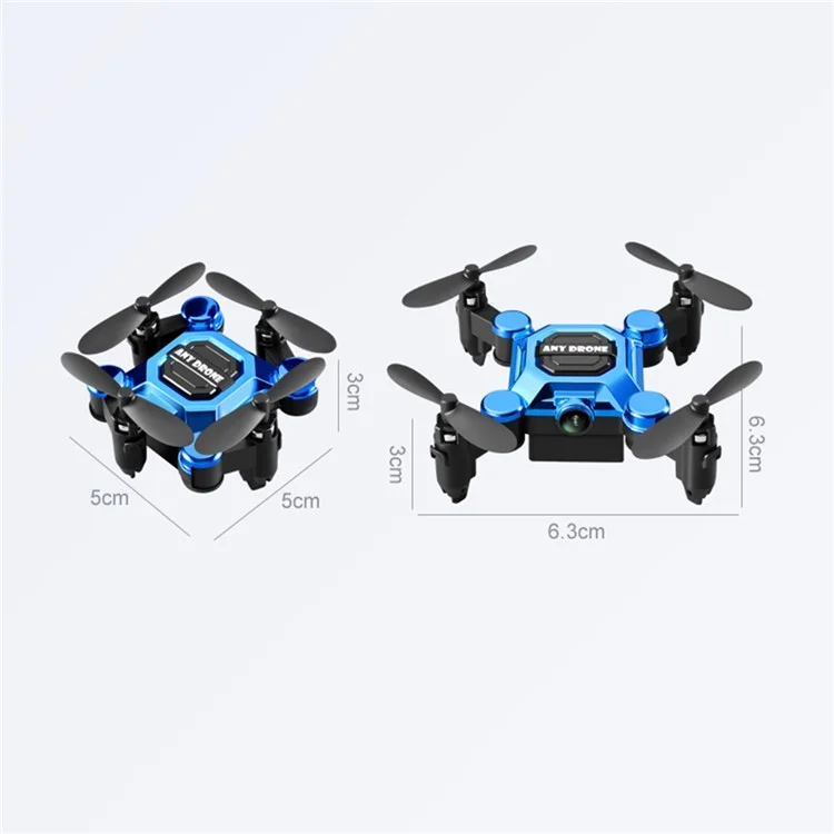 Folding Mini Aircraft Aerial Photography 4K HD Drone Portable 2.4GHz WiFi RC Airplane Toy with 120-Degree Wide-Angle Lens - Blue