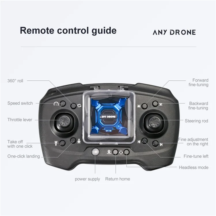 Folding Mini Aircraft Aerial Photography 4K HD Drone Portable 2.4GHz WiFi RC Airplane Toy with 120-Degree Wide-Angle Lens - Blue
