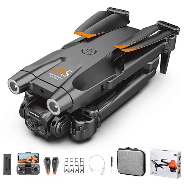 Dual Camera Quadcopter Drone with Optical Flow Positioning Three-sided Obstacle Avoidance, 1 Battery - Black