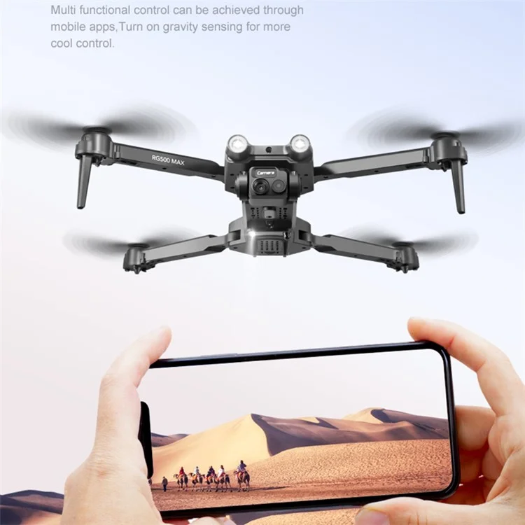 Dual Camera Quadcopter Drone with Optical Flow Positioning Three-sided Obstacle Avoidance, 1 Battery - Black
