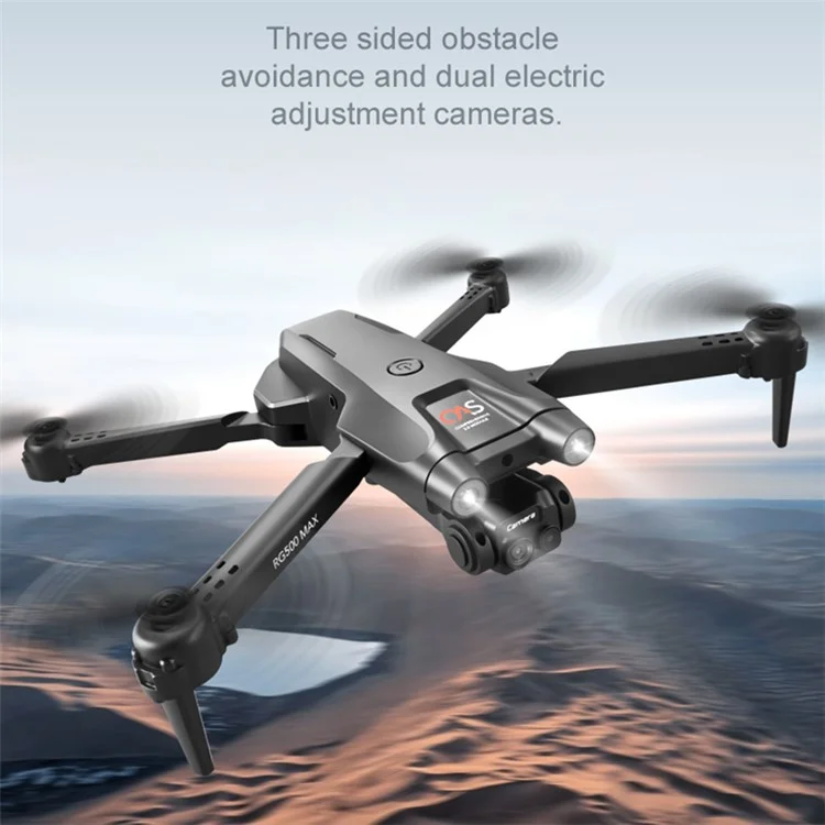 Dual Camera Quadcopter Drone with Optical Flow Positioning Three-sided Obstacle Avoidance, 1 Battery - Black