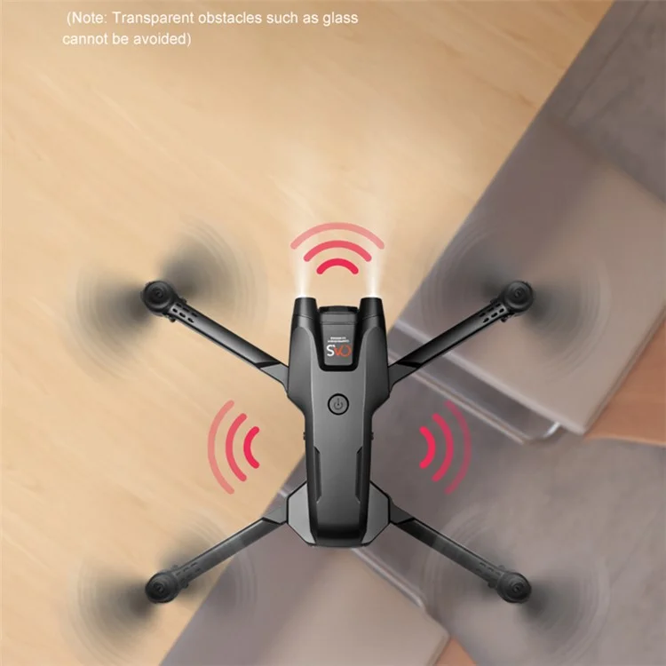 Dual Camera Quadcopter Drone with Optical Flow Positioning Three-sided Obstacle Avoidance, 1 Battery - Black