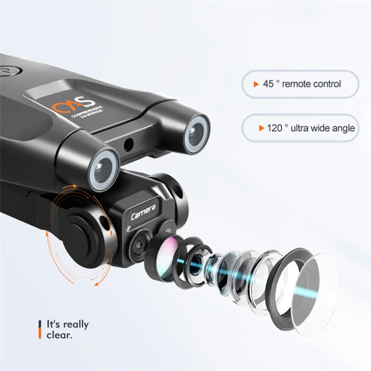 Dual Camera Quadcopter Drone with Optical Flow Positioning Three-sided Obstacle Avoidance, 1 Battery - Black