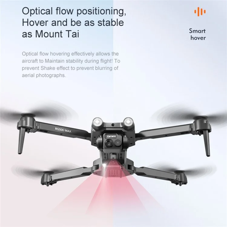 Dual Camera Quadcopter Drone with Optical Flow Positioning Three-sided Obstacle Avoidance, 1 Battery - Black